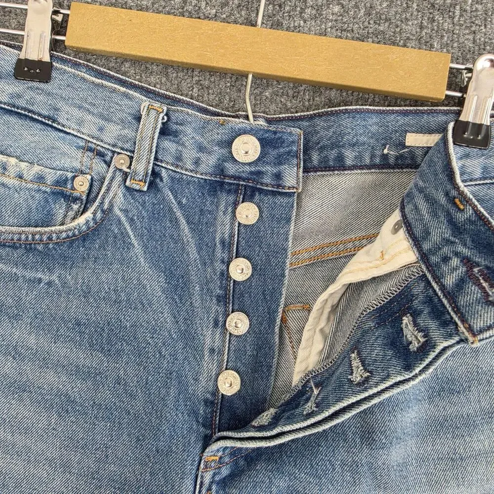 Citizens Of Humanity Shorts 28 Annabelle Long Denim Cut Off Blue Raw Hem Relaxed